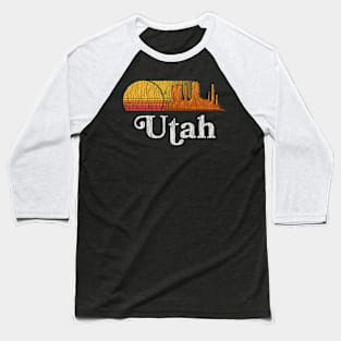 Vintage Retro Utah Mountain Hiking Camping Baseball T-Shirt